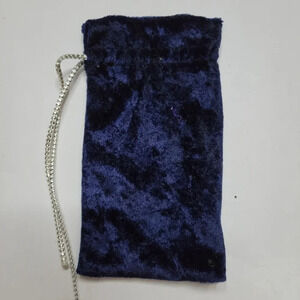 Navy  blue velour pouch